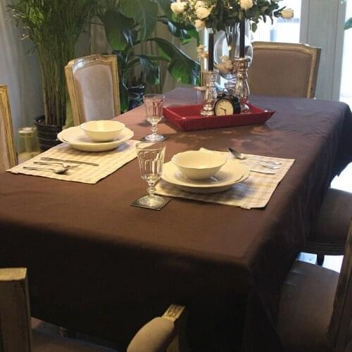 European contracted brown antependium cloth art pure color tablecloth for Dinning Table Tea Tables Table cloth