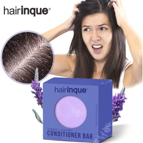 HAIRINQUE Organic handmade lavender conditioner bar solid hair conditioner soap nourish and make hair shine portable for travel