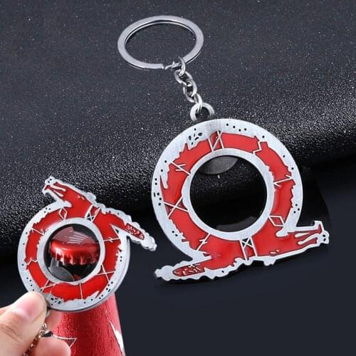 Hot Game God Of War 4 Logo Opener Keychains Viking Rune Summer Love Beer Corkscrew key Holder Keyring Gift For Men Jewelry