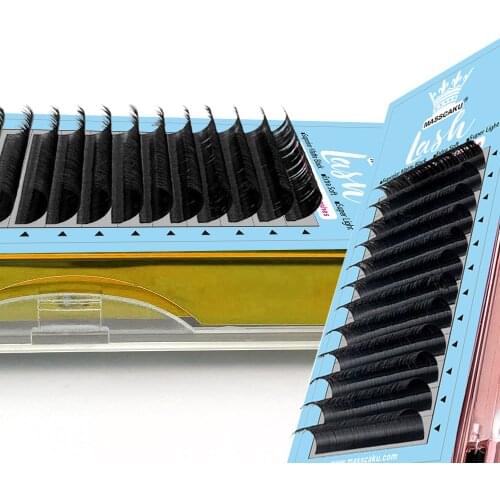 MASSCAKU Eyelash Extension make up tool lash no stick easy pick up soft and nature maquiagem cilios two trays per pack lashes