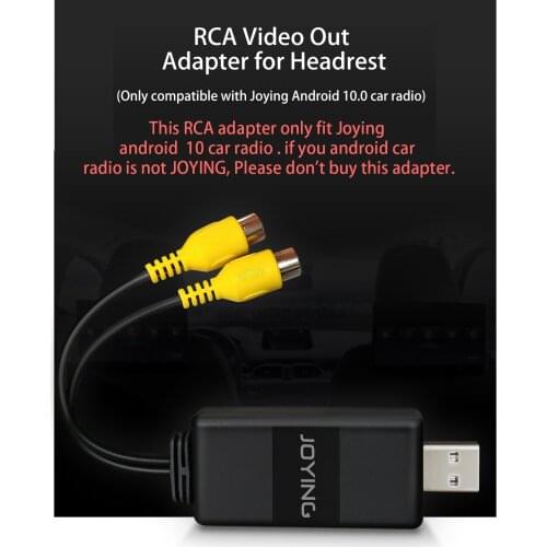 JOYING RCA Video Output Adapter Cbale For Headrest Back Rear Screen Only fit JOYING Android 10 Head Unit