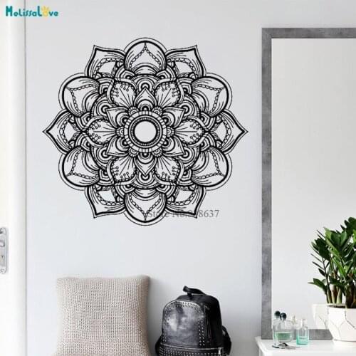 Colorful India Yoga Mandala Self Adhesive Vinyl Waterproof Wall Art Decal For Home Decor Living Room Bedroom Wall Art BB270