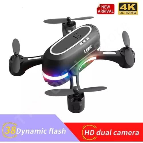 2021 New Rainbow Mini Drone 480p 720P HD Dual Camera WIFI FPV Hight Hold One Key Return flash led Quadcopter RC Dron Kid Gifts