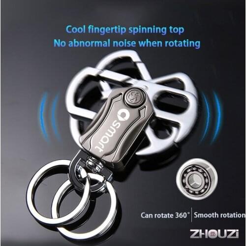 DIY Multifunction Car Keychain Key Ring Beer Opener Fidget Spinner For Smart Fortwo Forfour 453 451 450 Car Accessories