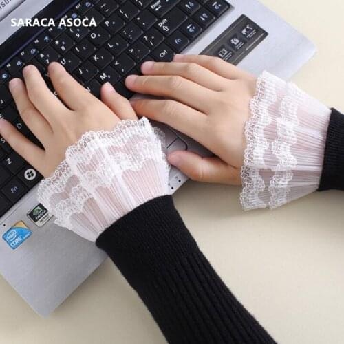 Fashion Lace Fake Skirt Sleeve Women All Match Spring Winter Detachable Skirt Sleeves Lady