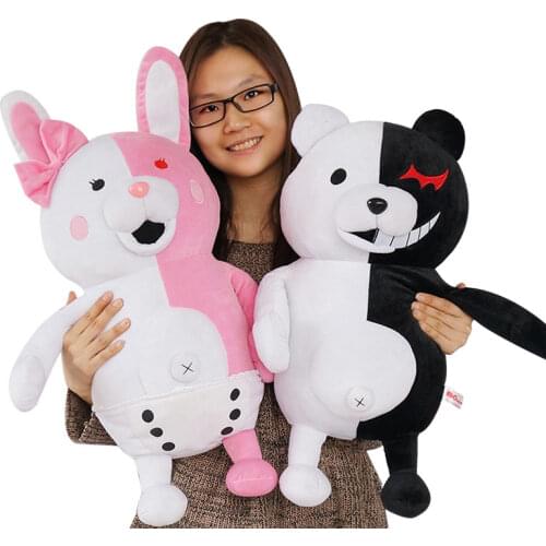 Anime Super Danganronpa 2 Monokuma Black & White Bear Plush Toy Soft Stuffed Doll Childrens Toys Christmas Gift Cosplay Prop
