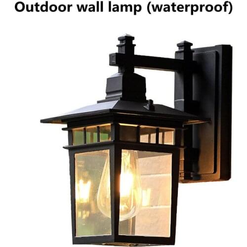Outdoor Wall Lamp Retro LED Wall Lamp Waterproof And Rustproof Lamp Garden Lamp Decorative Lighting LED Lamp E27 AC110-220v