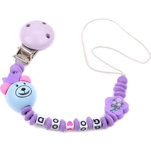New Baby Pacifier Clip Chain Wooden Holder Chupetas Soother Pacifier Clips Leash Strap Nipple Holder For Infant Feeding