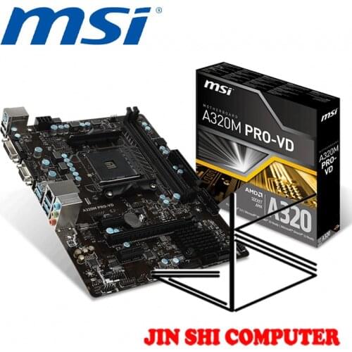 NEW MSI A320M PRO-VD Supports 7th Gen A-series/ Athlon™ processors for Socket AM4 DDR4 memory SATAIII