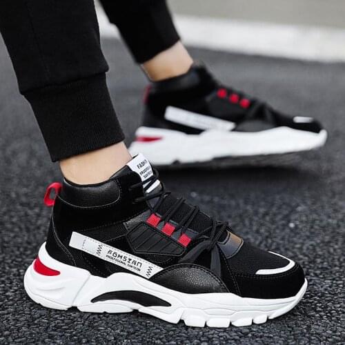 High Top Large Soles Sneakers Man Sport Shoes Men Brands Mens Running Shoes Sports for Men Black Summer Footwear Walking D-1014