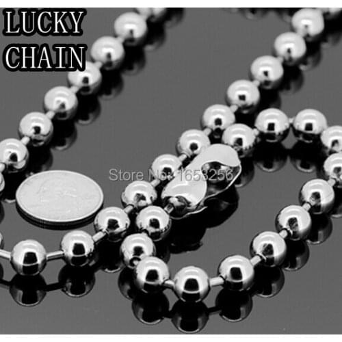 New Arrival 8MM Super Shiny Huge Round Ball Beads chain Necklace + Bracelet Stainless steel Jewlery Set For Men 24''+ 8.66