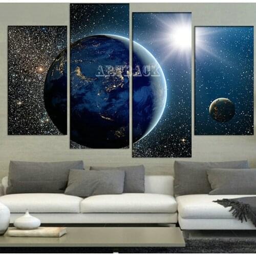 Sale 4pcs/set of diamond painting cross stitch planet full square 3d diamond embroidery mosaic crafts decorative painting