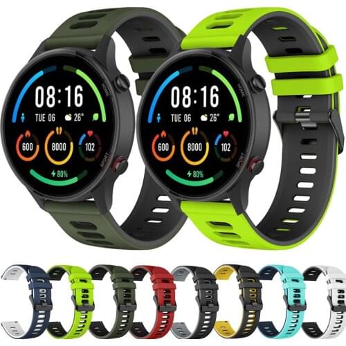 For Xiaomi MI Watch Strap Two-color Quick release Sport Bracelet Silicone Watchband 22 mm Watch Band For MI Watch Color ремешок