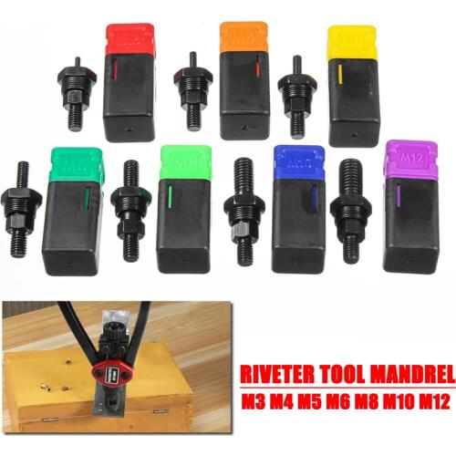 M3-M12 Stainless Steel Threaded Rivnut Mandrel M3 M4 M5 M6 M8 M10 M12 For Metric Hand Nut Rivet Gun