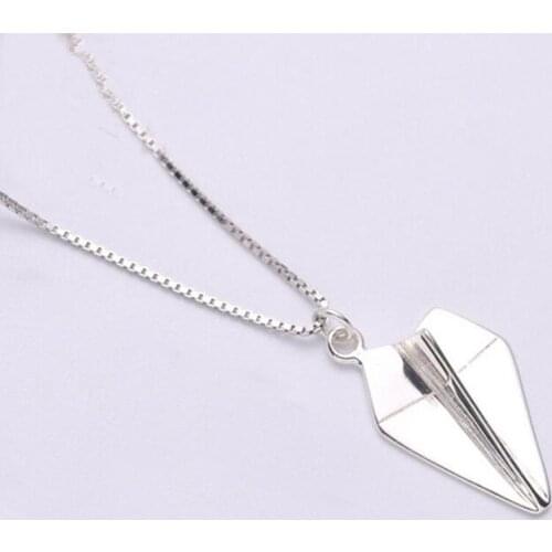 925 Sterling Silver Creative Airplane Pendant Personality Necklace for Women Girls Birthday Gifts 2021 Trend Neck Chain SN145