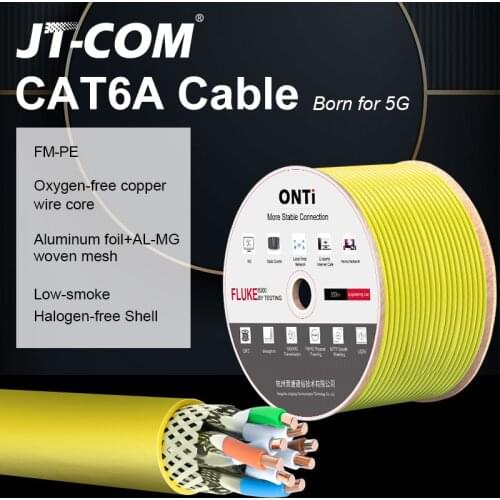 CAT6A Network Cable S/FTP 23AWG 4PR LSZH 10Gbps 500MHz Double Shielded Oxygen-free Copper LSZH Supports FTTH Ethernet Cable