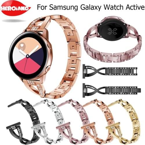 Replacement watchband For Samsung Galaxy Watch 42mm 20MM stainless steel smart wristbands For Samsung active 20mm Watch Crysta