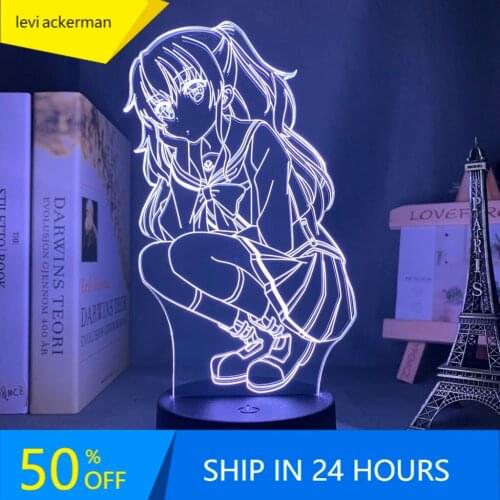 Anima LED Night Light Charlotte Nao Tomori for Bedroom Decor Birthday Gift Touch Sensor Nightlight Desk 3d Lamp