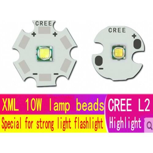 Cree xml 10W white light LED strong light flashlight lamp beads replace CREE L2 L2U2 5050 lamp beads
