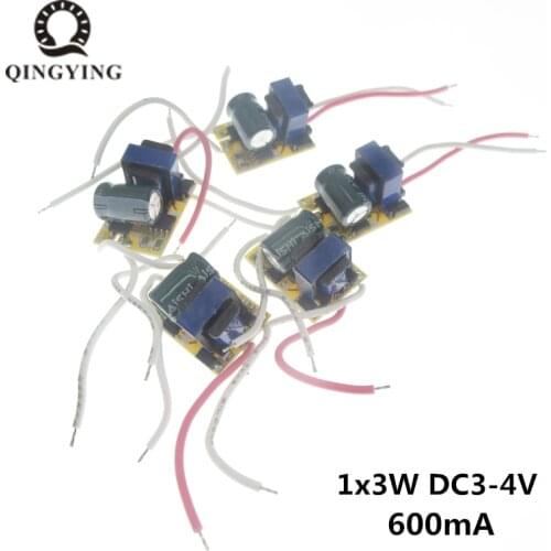 1pcs-10pcs 1x3W LED Driver DC3-4V Constant Current 600mA Lighting transformer for 3watt LED bulbs Spotlights Power Supply
