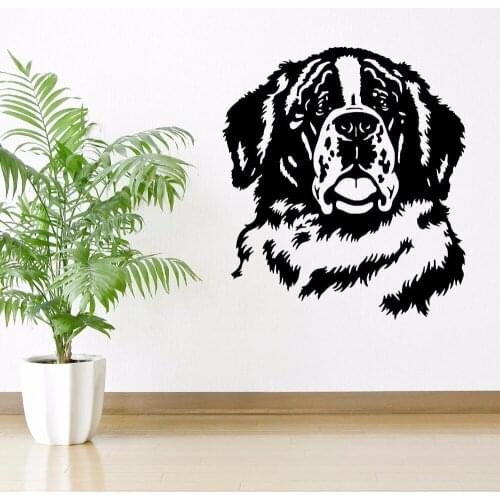 Saint Bernard Head Face Lovely Nursery Wallpaper Decoration Vinyl Wall Stickers for Kids Room Art Decals Home Poster YY225