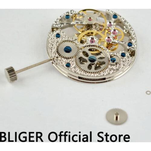 Bliger high quality 17 Jewels silvery stents 6497 movement mechanical hand winding watch movement o5