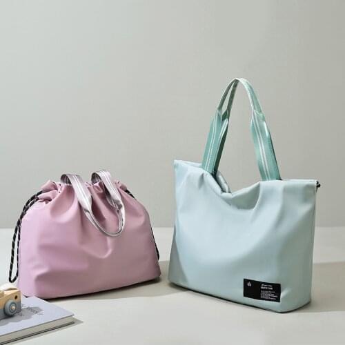 Jiessie&Angela Fashion Travel Bag Drawstring Sports Fitness Bag Women Handbag Waterproof Shoulder Bag High Capacity Weekend Bags