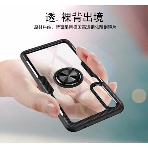 10pcs/lot free shipping Magnetic Car Holder Stand Finger Ring Clear PC+ TPU Back Cover For Huawei p20 P20 Lite Nova 3E P20 Pro