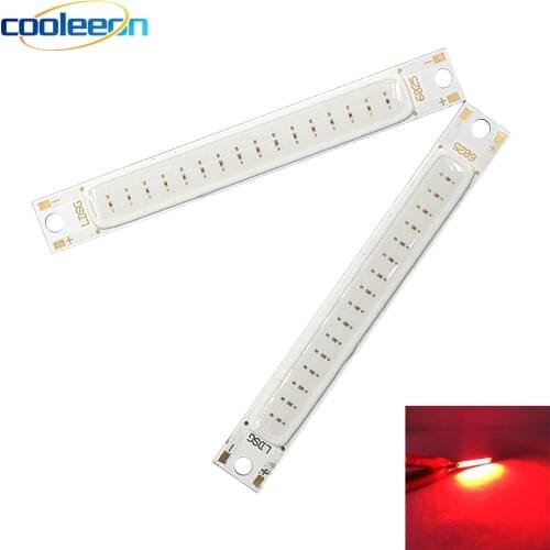 100PCS 62mm Red Color LED COB Strip Light 2.2V 3V LED Chip for Bycicle Decoration Lighting Signal Lamps Bike Bulbs DIY