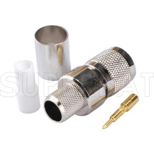 Superbat 2pcs TNC Plug Straight RF Coaxial Connector Crimp for KSR400 RG8 RG213 RG214 cable