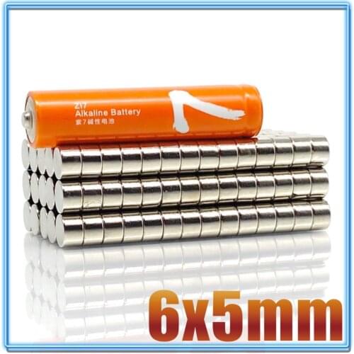 20/50/100/200pcs 6x5 mm Rare Earth Neodymium Magnets 6mmx5mm Super Powerful Strong Magnets 6x5mm Small Round Diameter 6*5 mm