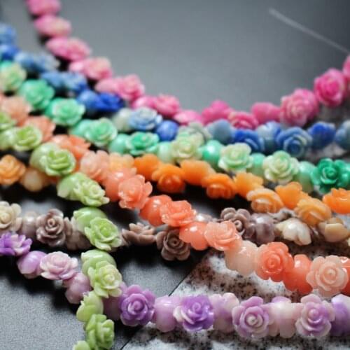 20pcs/Lot 10mm 12mm Camelia Double Colored Artificial Coral Beads Fashion Beads Multi-color for Jewelry making DIY