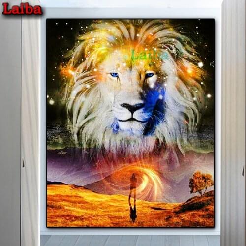 5d diy Diamond Painting fantasy lion king Diamond Embroidery animal Cross Stitch Full Square Round Diamond Mosaic stickers decor