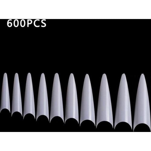 600Pcs/Bag Fake Nail Patch Ghost Nail French Transparent Salon Ghost Spike Art Acrylic Uv Gel Nail Polish Manicure Tools