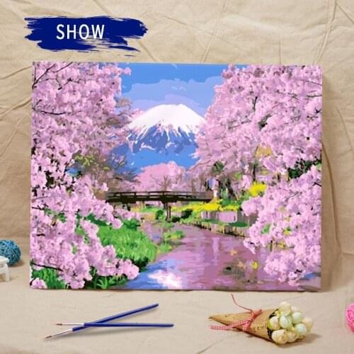 60x75 DIY Painting By Numbers Pink Landscape Modern Wall Art Picture Unique Gift For Home Decor Picture Coloring By Numbers Art