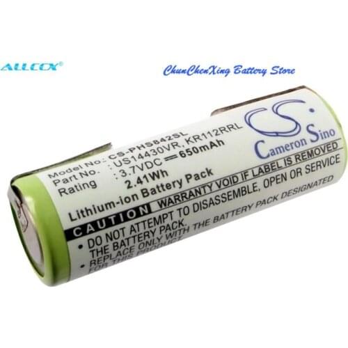 Cameron Sino 650mAh Battery KR112RRL, US14430VR for Philips HS8420, HS8420/23