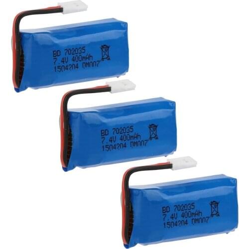 3pcs x RC Part Upgraded 7.4V 400mAh 30C Lipo Battery for DM007 RC Quadcopter
