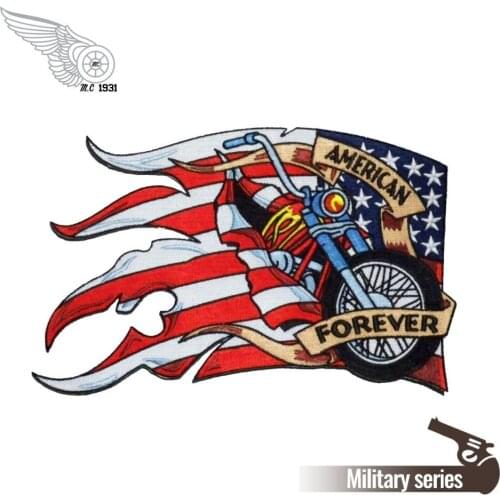 American Moto biker patch full back military iron on motorcycle patches for jacket applique cool punk item