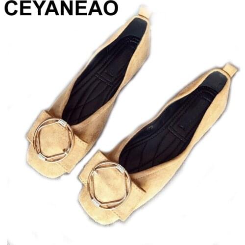 CEYANEAO Fashion Spring Autumn Shoes Women Ballet Flats Slip-On Woman Shallow Single Shoes Ladies Females FootwearE811