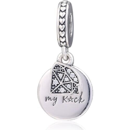 CKK Fit Pandora Bracelet My Rock Dangle Charms 925 Original Sterling Silver Crystal Beads DIY Jewelry Making Bijoux Femme