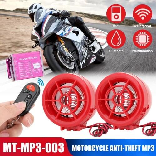 FM/TF/USB Remote Control Motorcycle Speaker Generic Radio MP3 Player 2020 Motorbike Sound External Audio Input