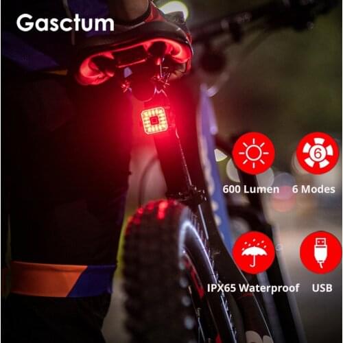 2021 New Bright Smart Bike Tail Light USB Rechargeable Brake Sensing Bicycle Light Rear LED Cycling Safety Taillight Accessories
