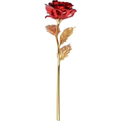 Hot Sale 24k Gold Leaf Golden Rose Home Decoration Table Office Decoration Holiday Party Gift for Love Blue/Red/Gold