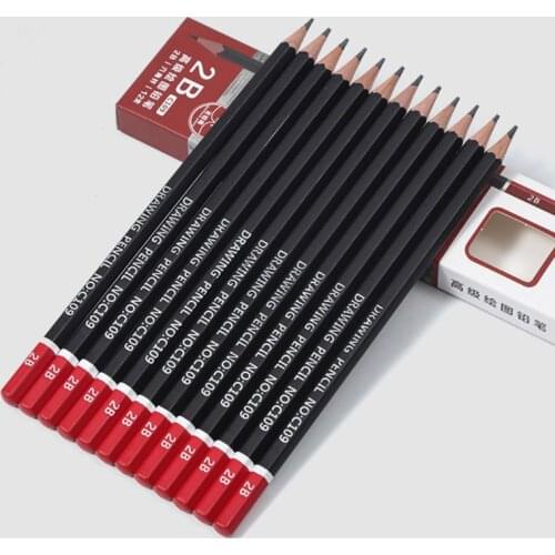 12pcs/box Graphite Pencil Sketch Drawing Writing 2H HB 2B 3B 3H 4B 5B 6B 8B 10B Office School Supplies