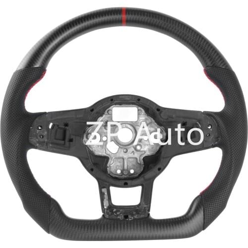 For Volkswagen Golf MK7 GTI R Matte Carbon Fiber and Perforated Leather Steering Wheel