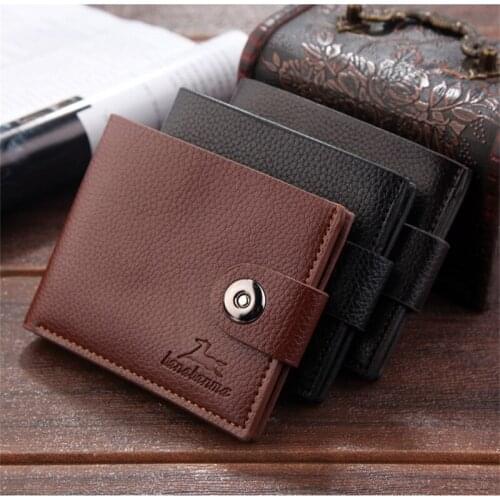 Wallet men leather men wallets purse short male clutch leather wallet mens money bag quality guarantee