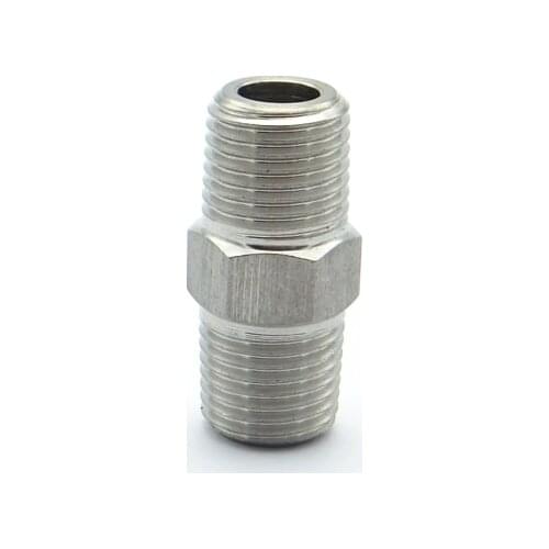 1/8" 1/4" 3/8" 1/2" 3/4" 1" BSP Male Thread 304 Stainless Steel Hex Nipple High Pressure Resistant Pipe Fitting Connector