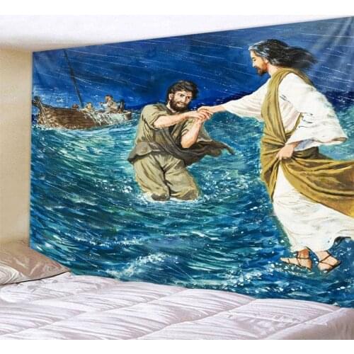Miracle of Jesus mural tapestry home decoration Bohemian decorative background wall cloth Angel tapestry bed sheet sofa blanket