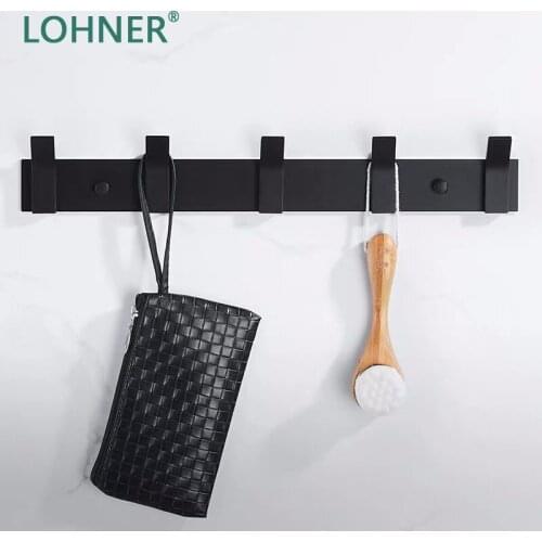 Lohner Alumimum Row Wall Towel Hook Coat Creative Handdoek Haak Haakjes Kapstokhaken Bathroom Hanger Ganchos Salle De Bain Pared