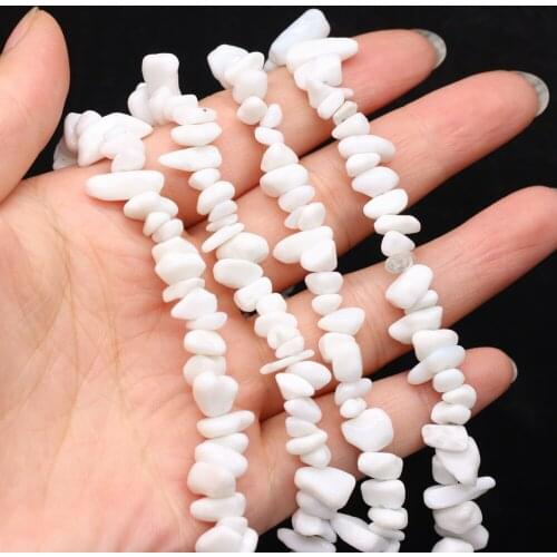 Natural Semi-precious Good Quality Chip Beads White Stone 5-8mm For DIY Necklace Earrings Accessories Gift Length 40cm